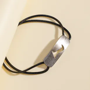 Zayan Silver Cord Bracelet For Men
