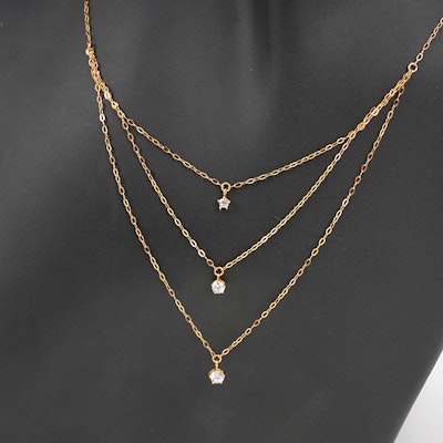 Gold necklace 1.7 grams, 21 karat, NAVA design, adjustable chain