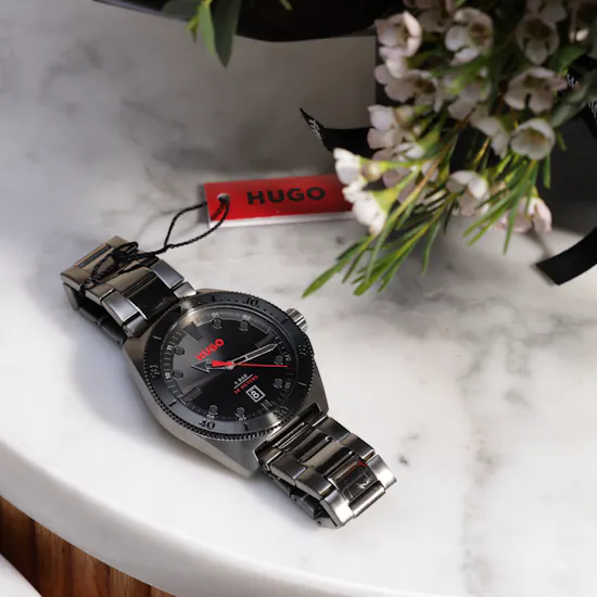 Hugo Men's Grey Watch | Blossoming Flowers