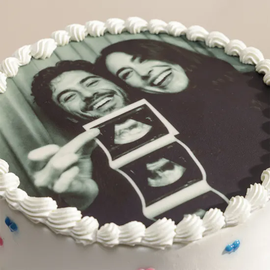 Mister Baker Personalized White Photo Cake