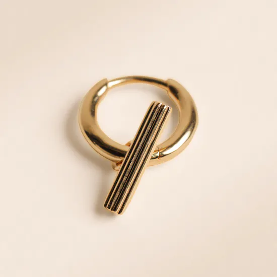 Rachel Jackson Gold-Plated Mini T-Bar Huggie Women's Hoop Earrings