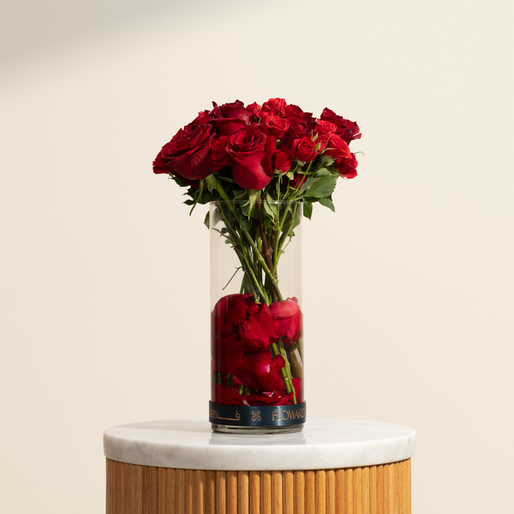 Opulent Red Roses Vase
