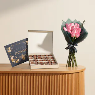 Floward Essence of Joy Medium Chocolate Box | Gorgeous Flower Bouquet