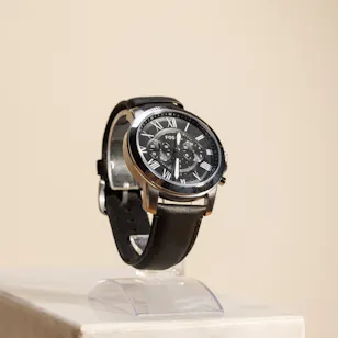 Fossil Grant Chronograph Black Leather Watch