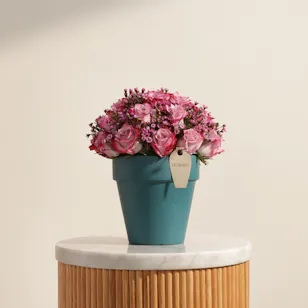 Charming Purple Flowers Vase 