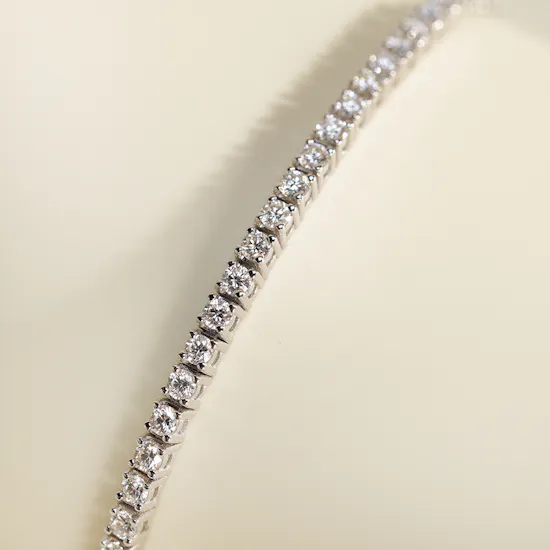 Gold Land Half Tennis Diamond Women's Bracelet