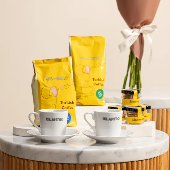 Cilantro Starter Turkish Coffee Kit | Endless Purity Roses Bouquet