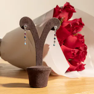 Felizmoda Colorful Stones Earrings | Romantic Roses