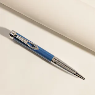 Roberto Cavalli Silver & Dark Blue Elegant Pen