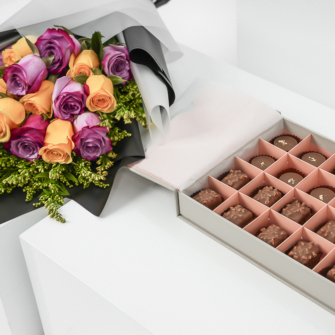 صندوق الشوكولاتة الصغير من فلاورد | الجوري المبهج