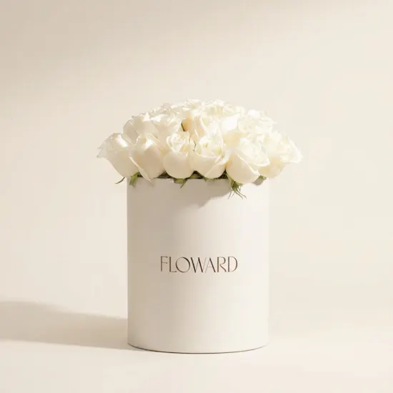 Whisper-Soft White Roses Box | 25 Roses