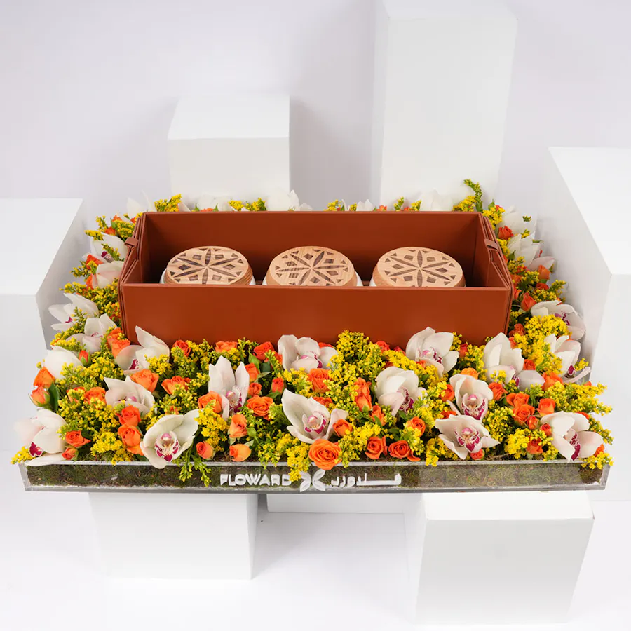 The Saudi Handcrafts Company Date Bowl Set | Orange Baby Rose 6