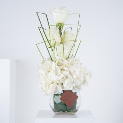 Hydrangea & Roses | Glass Vase