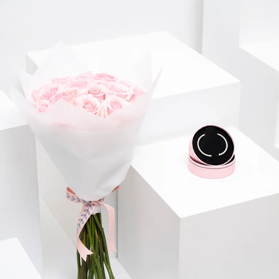 Tous Silver Mesh Bracelet Bear Motif | Light Pink Roses Bouquet  6
