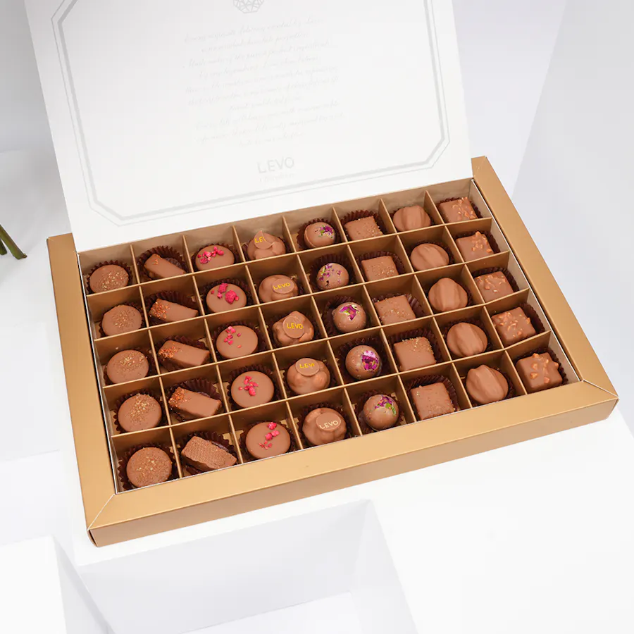 Levo Large Chocolate Box with Get Well Soon Blooms Bouquet 6