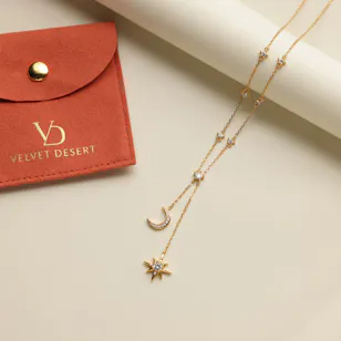 Velvet Desert Midnight Drop Charm Necklace Velvet Desert Midnight Drop Charm Necklace