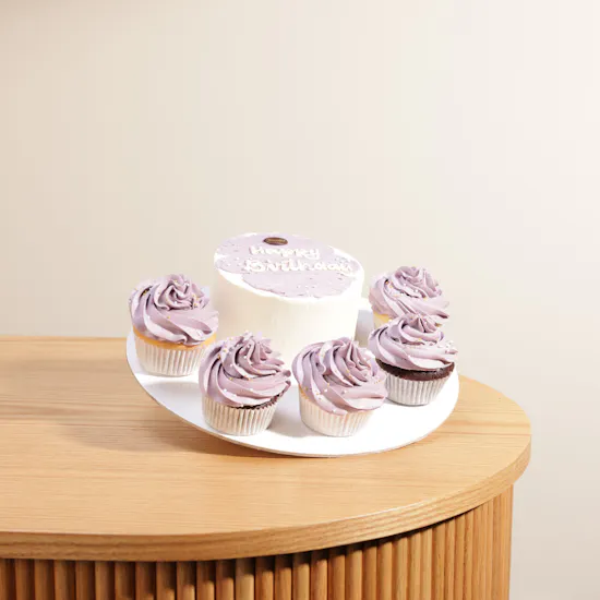 Crumbles Happy Birthday Cake | Purple Roses