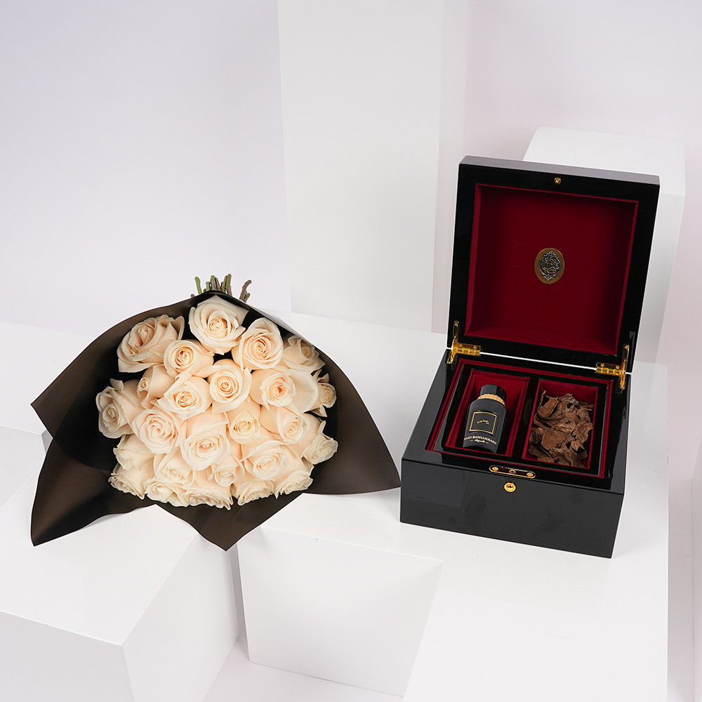 Saad Bashammakh Gift Box | White Roses