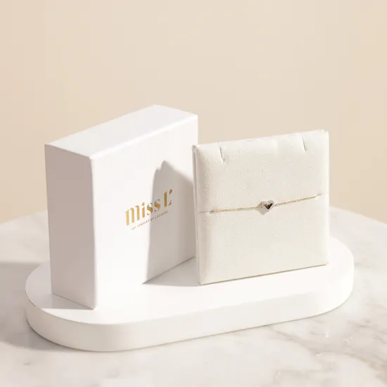Miss L' by L'azurde Heart Gold and Diamond Kids Bracelet