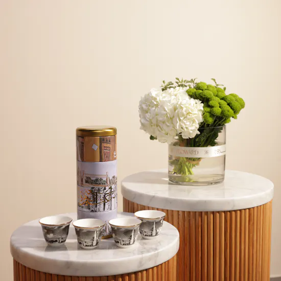 Artfeena Ceramic Cups Set | Stunning Flowers