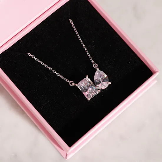 Zia Toi et Moi Pear and Emerald Cut Necklace