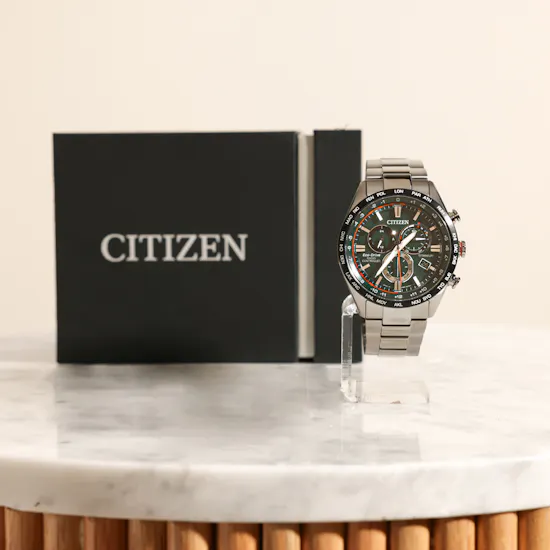Citizen Male Super Titanium Eco Drive Green Watch