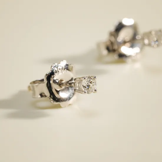 Gold Land Women's Diamond Stud Earrings