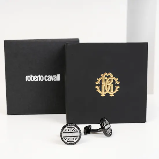 Roberto Cavalli Cufflinks | Silver and Black
