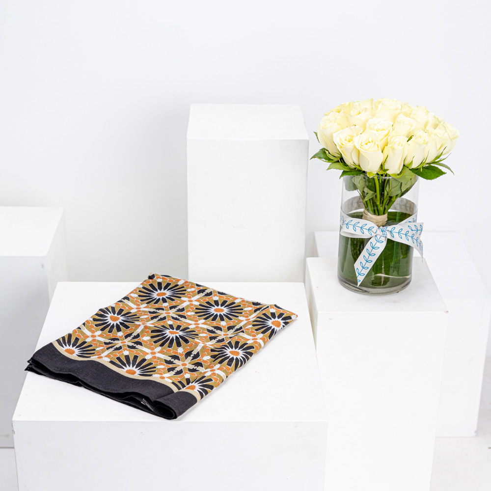 Jude Ramallah Scarf | White Roses