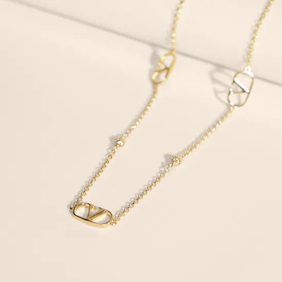 Valentino Garavani VLogo Signature Gold Tone Women's Necklace