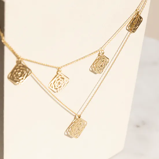 Siran by Iram Floral Double Layered Necklace