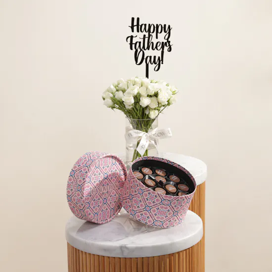 Hanoverian Round Chocolate Box | Father's Day Flower Vase