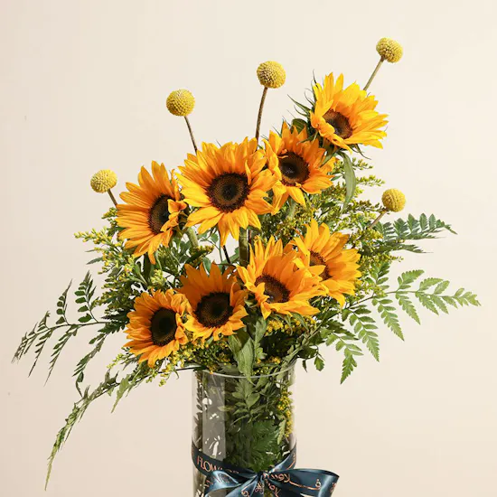 Golden Sunshine Flower Vase