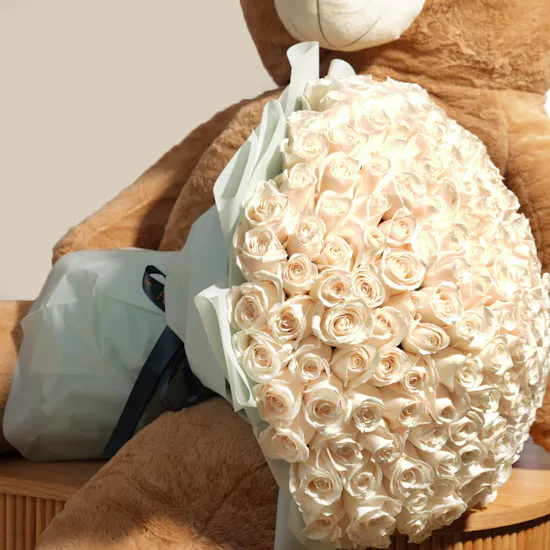 Floward Teddy Bear XL | 200 Roses