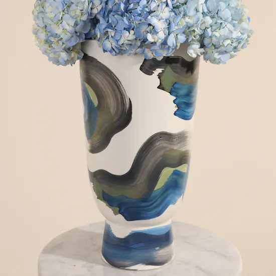 Azure Crescendo Flower Vase