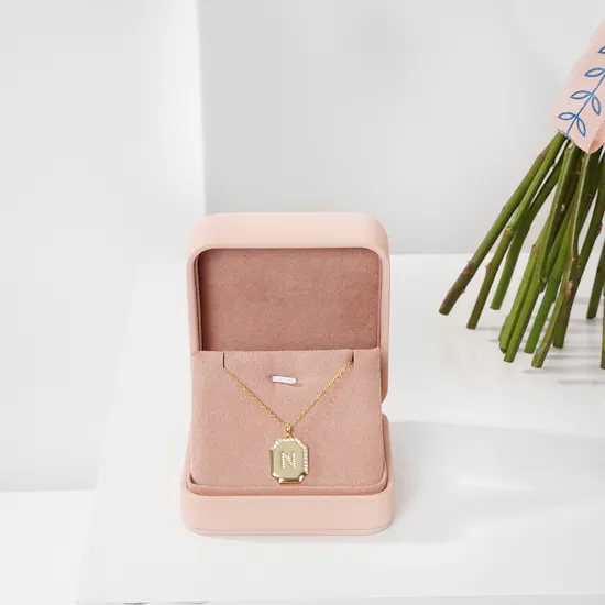 Floward Letter N Silver Necklace | Happiness Roses