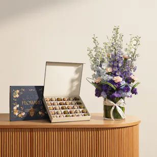 Floward Essence of Joy Date Box | Eternal Beauty Flower Vase