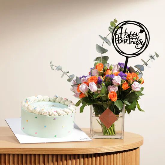 Koko Vanilla Cake | Birthday Flowers Vase
