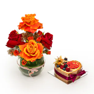 Cheese Cloud I Love You Cheesecake | Roses Vase Cheese Cloud I Love You Cheesecake | Roses Vase