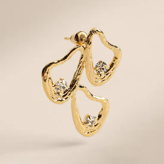 Lynyer Celestial Whispers Trip Drop Gold Plated Earrings