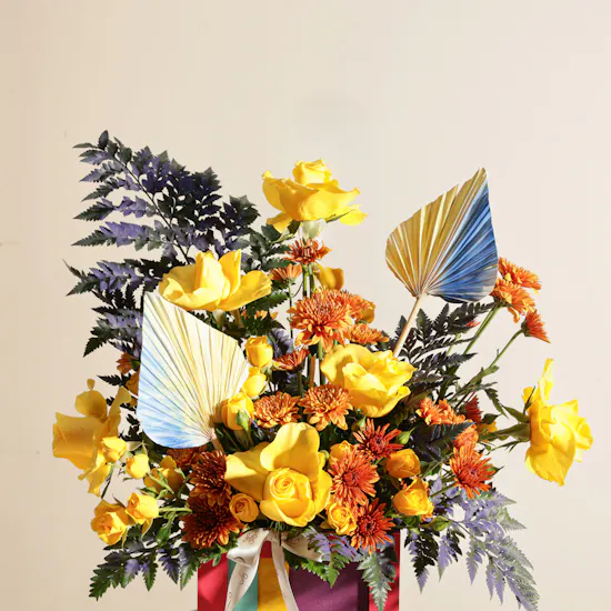 Colorful Blooming Flower Vase