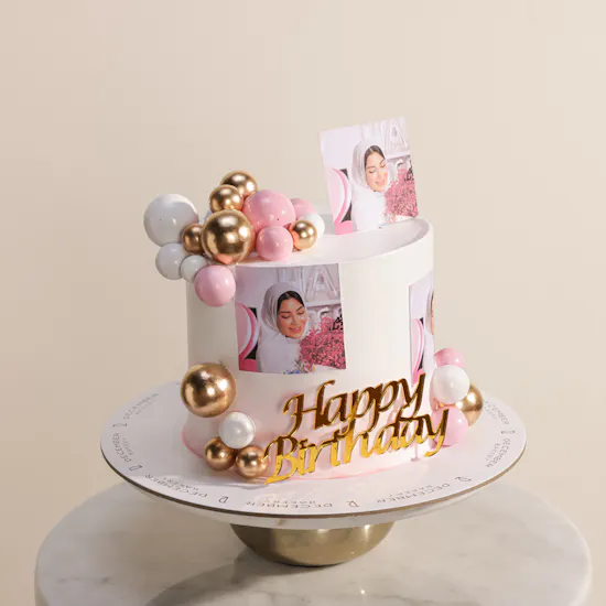 December Cake Personalized with Photo Birthday Cake