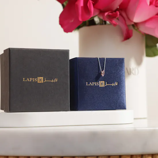 Lapis Elegant Diamond Necklace | Vibrant Elegance Roses Box