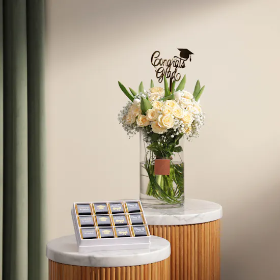 Le Chocolatier Dubai Chocolate Box | Congrats Flowers Vase