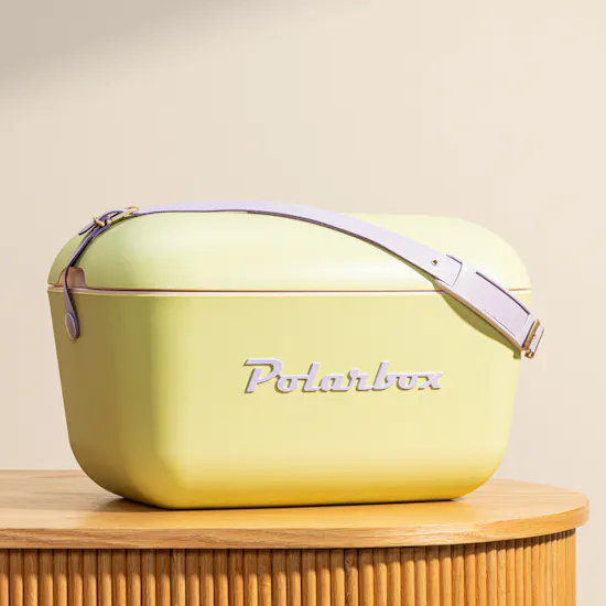 Polarbox Lime Green with Pink Font and Handle 20 L Ice Box