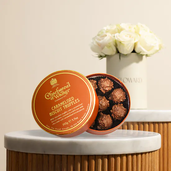 Charbonnel et Walker Caramelized Biscuit Chocolates Truffles | Dreamy White Roses Box