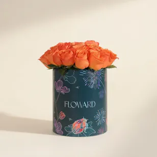Pearly Orange Rose Box | 25 Flowers Pearly Orange Rose Box | 25 Flowers