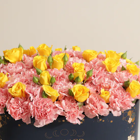 Golden Charm Flowers Box