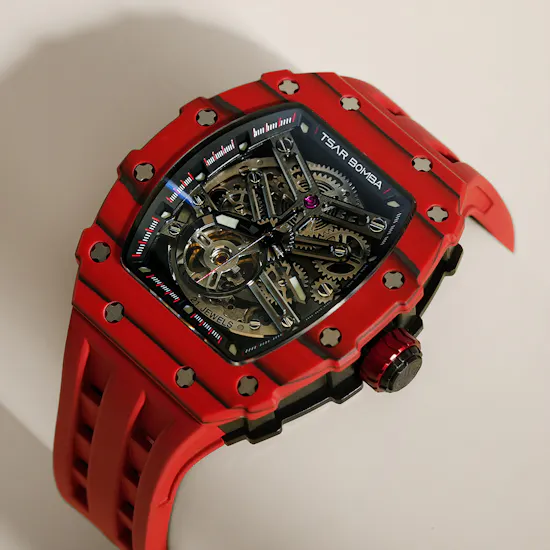 Tsar Bomba Elemental Automatic Bull Red Carbon Fiber Men's Watch