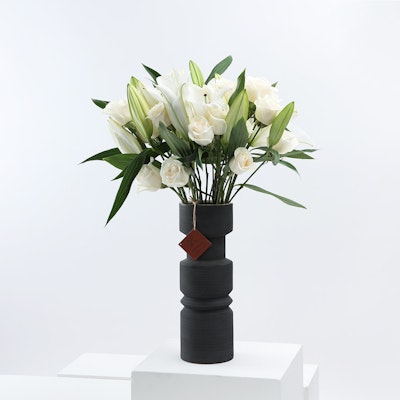 White Roses & Lilies Vase
